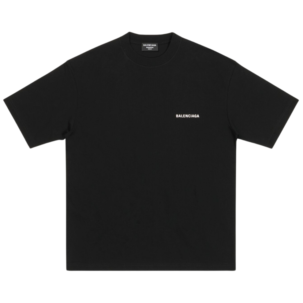 Balenciaga Logo T Shirt Medium Fit Black Man XL Cotton