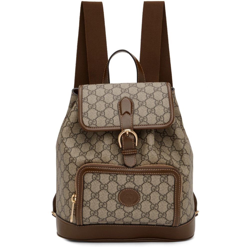 GUCCI Beige Brown GG Supreme Retro Backpack Digital Shoppers