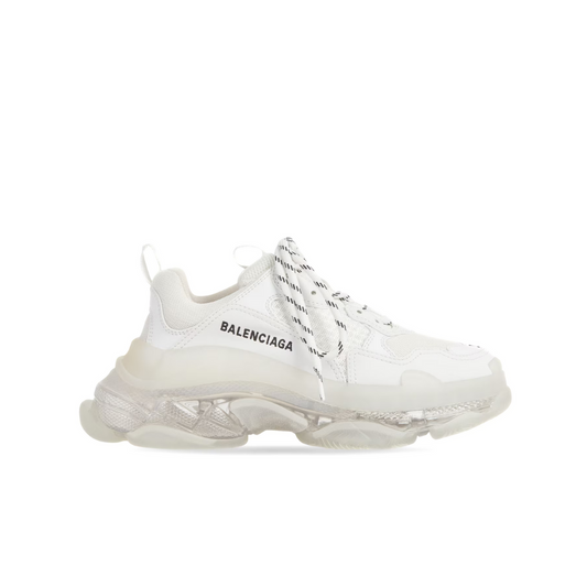 Balenciaga  Men's Triple S Clear Sole Sneaker in White