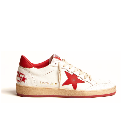 Golden Goose Men's Ball Star in white leather