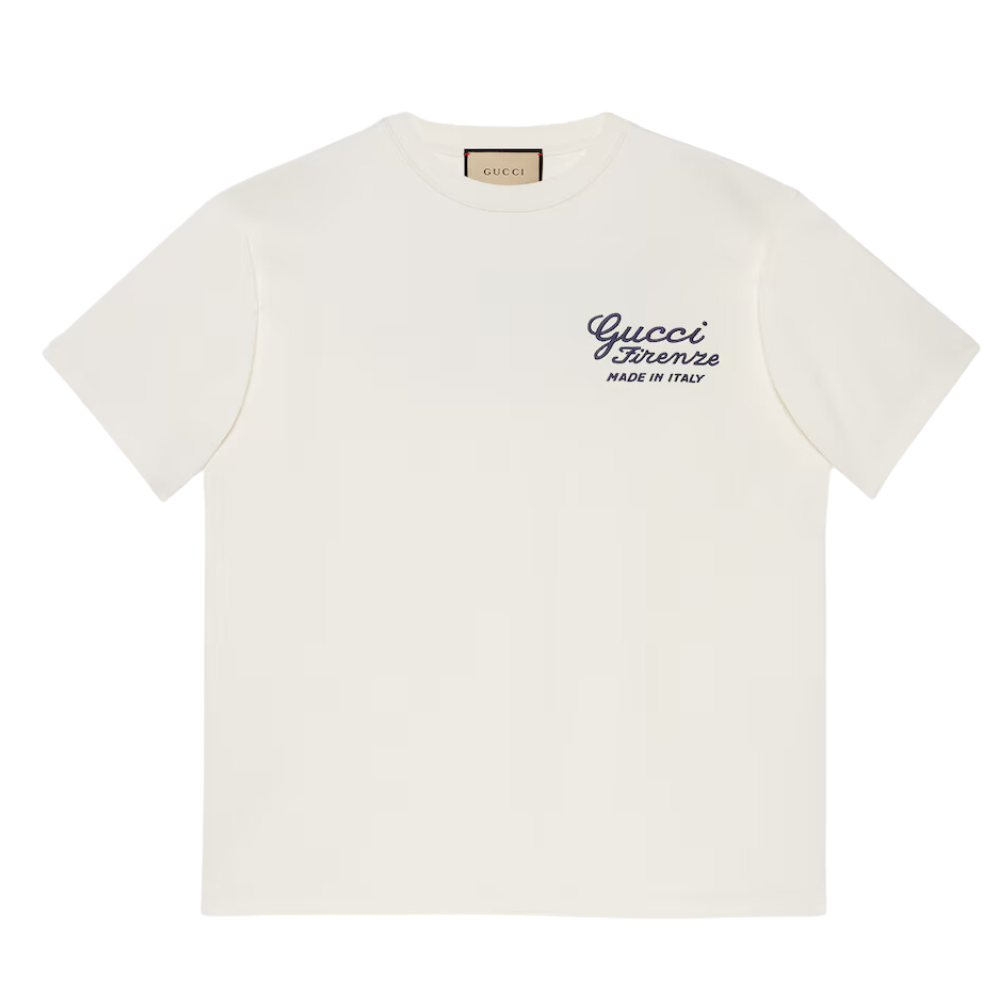 GUCCI COTTON JERSEY T-SHIRT WITH EMBROIDERY