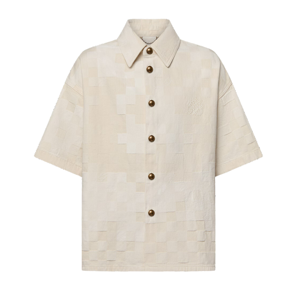 LOUIS VUITTON Damier Short-Sleeved Denim Shirt