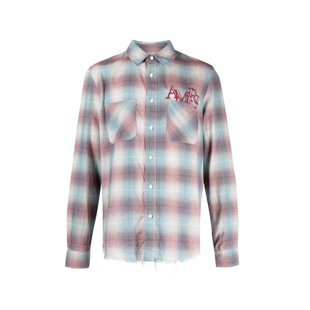 AMIRI Staggered-logo check-pattern shirt