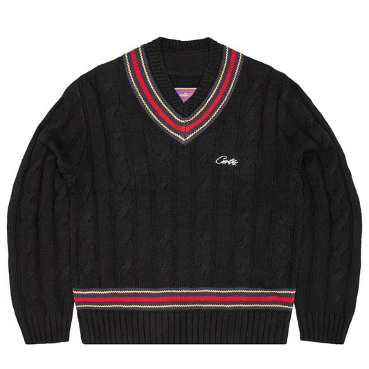 Corteiz Wimbledon Knit Sweater 'Black'