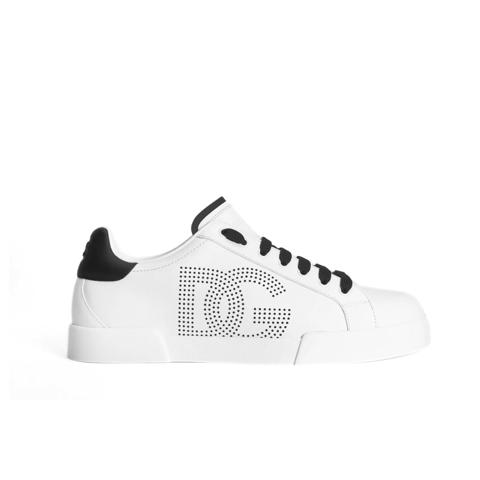 DOLCE & GABBANA Calfskin nappa Portofino sneakers with DG logo print