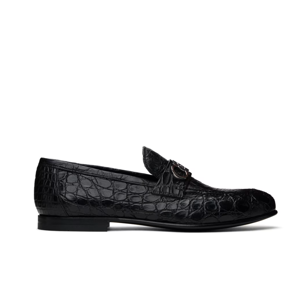 FERRAGAMO Black Gin Lux Loafers