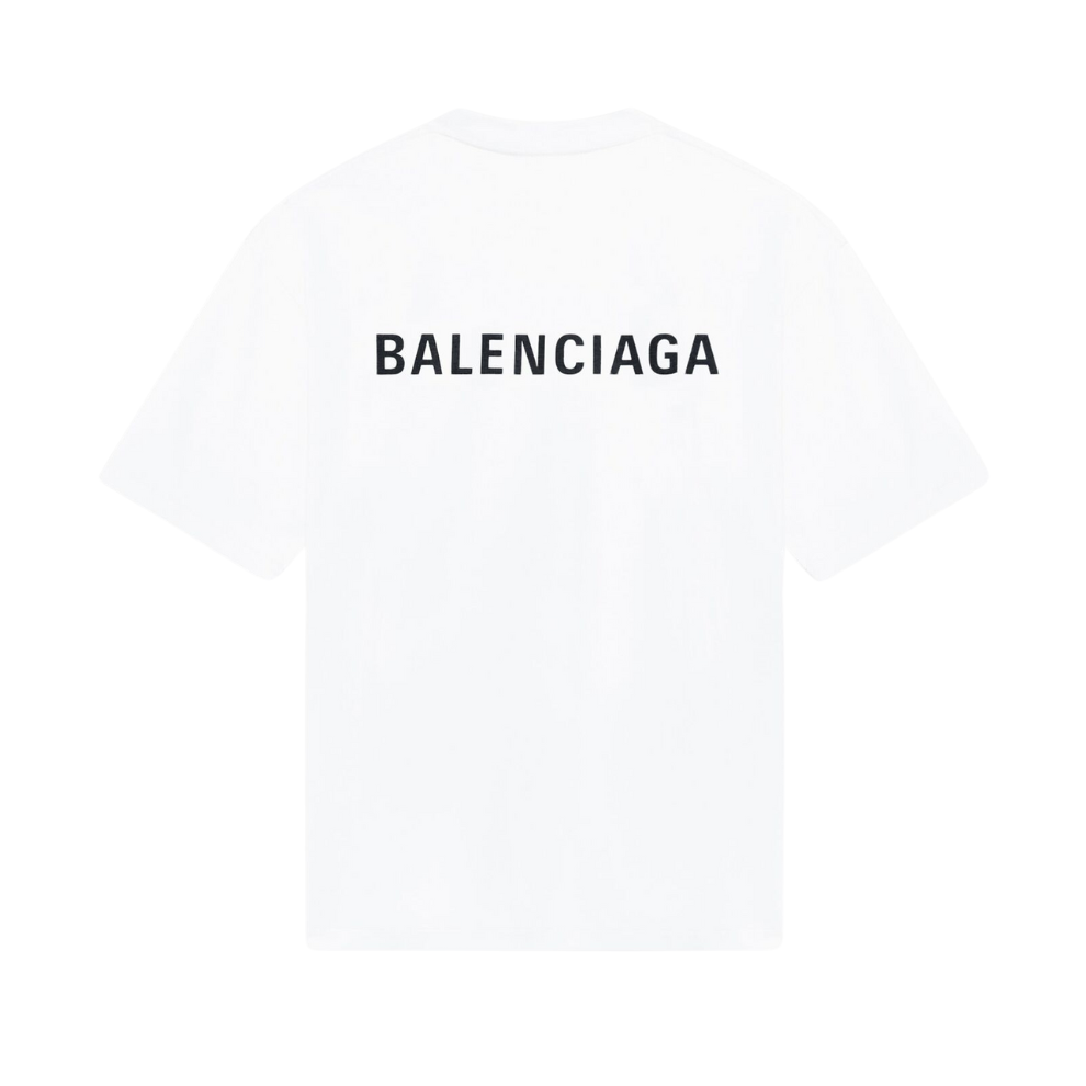Balenciaga MEN'S LOGO T-SHIRT MEDIUM FIT IN WHITE