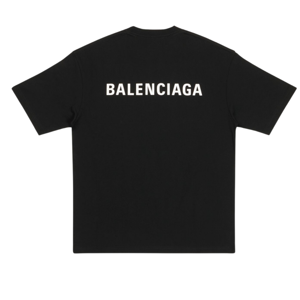 Balenciaga MEN'S LOGO T-SHIRT MEDIUM FIT IN BLACK