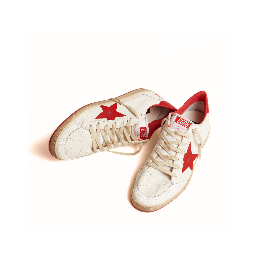 Golden Goose Men's Ball Star in white leather