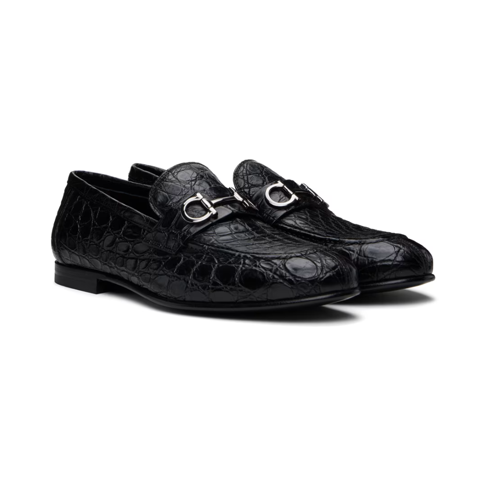 FERRAGAMO Black Gin Lux Loafers