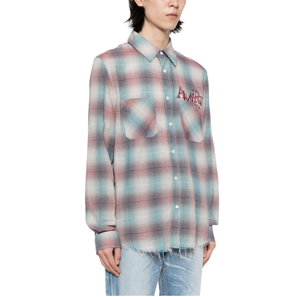 AMIRI Staggered-logo check-pattern shirt