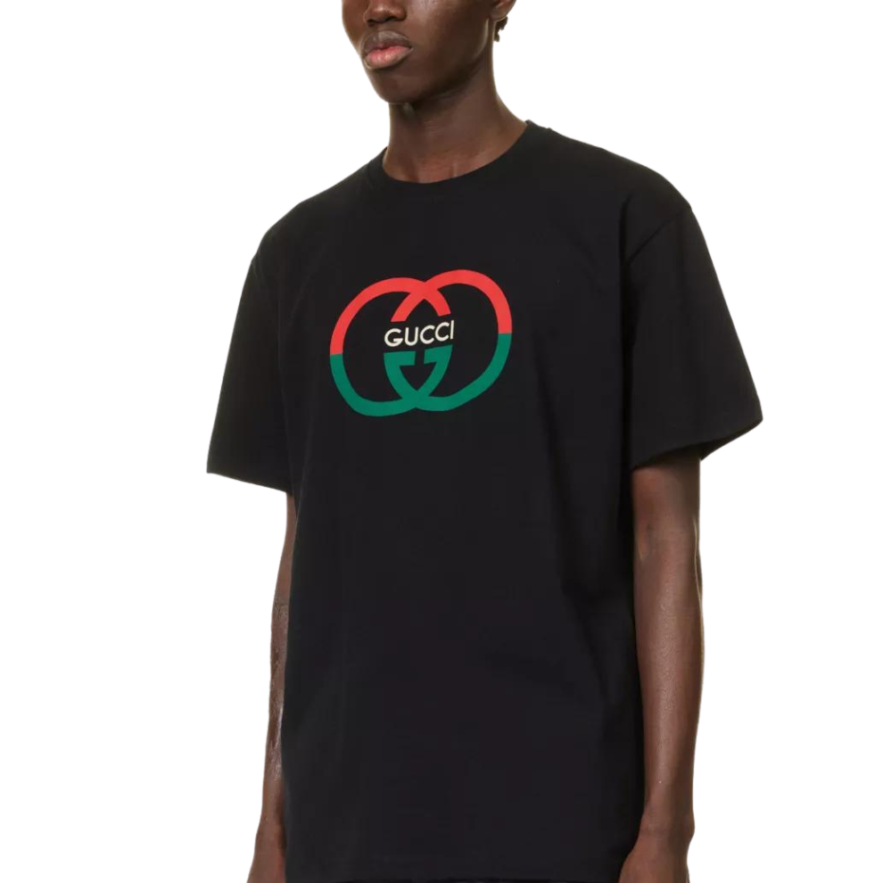 GUCCI Interlocking G-print crewneck cotton-jersey T-shirt