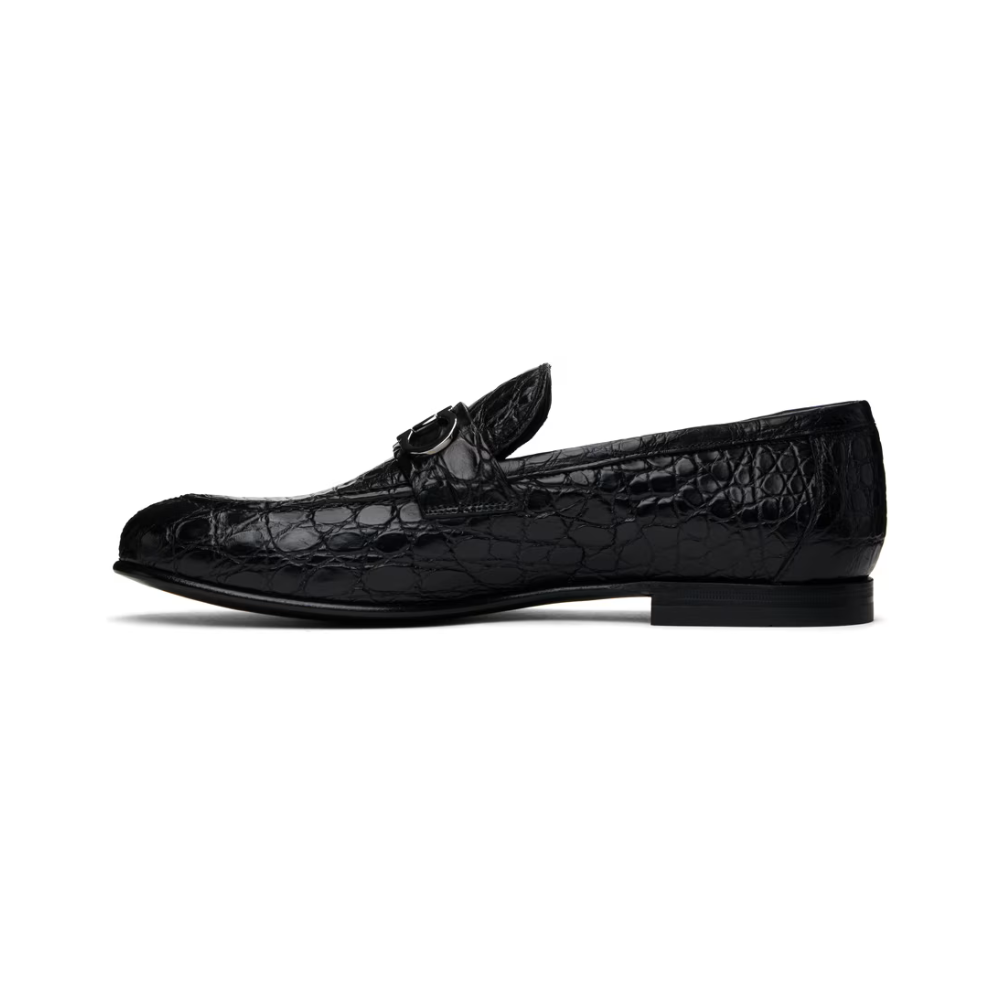 FERRAGAMO Black Gin Lux Loafers