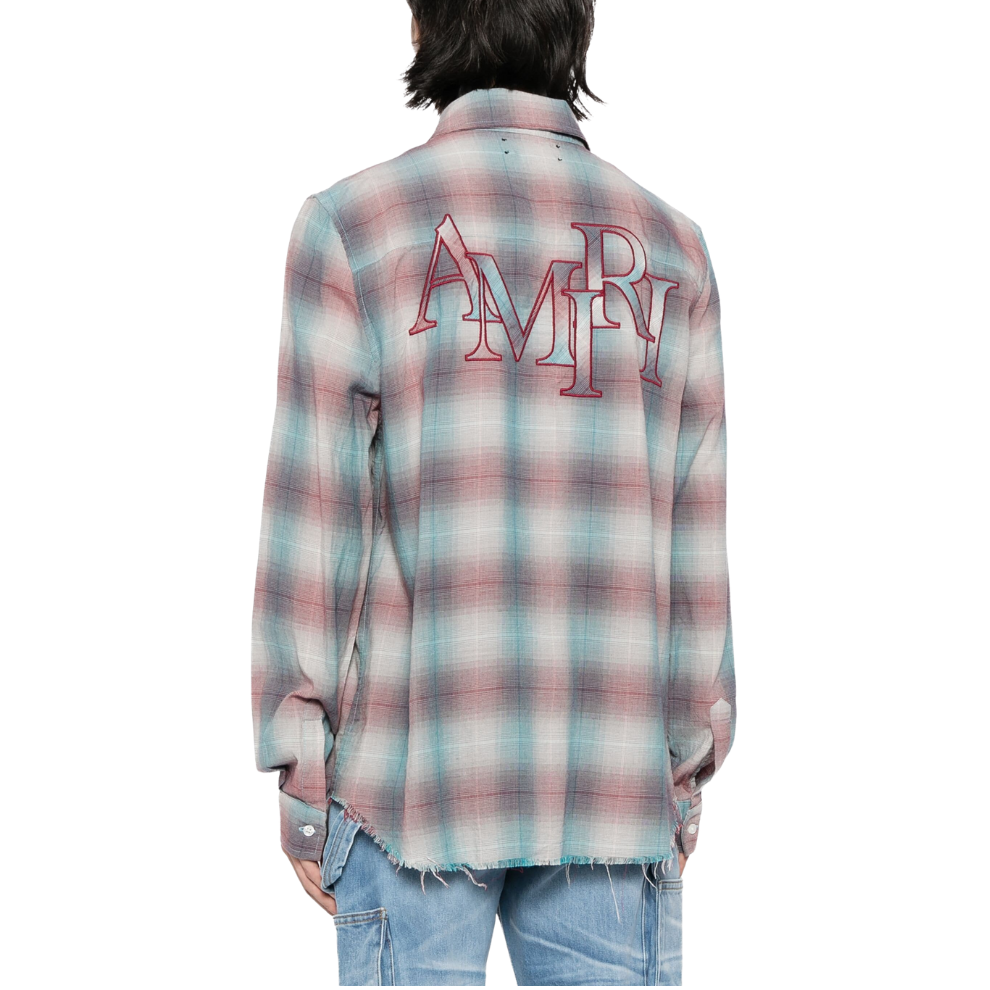 AMIRI Staggered-logo check-pattern shirt