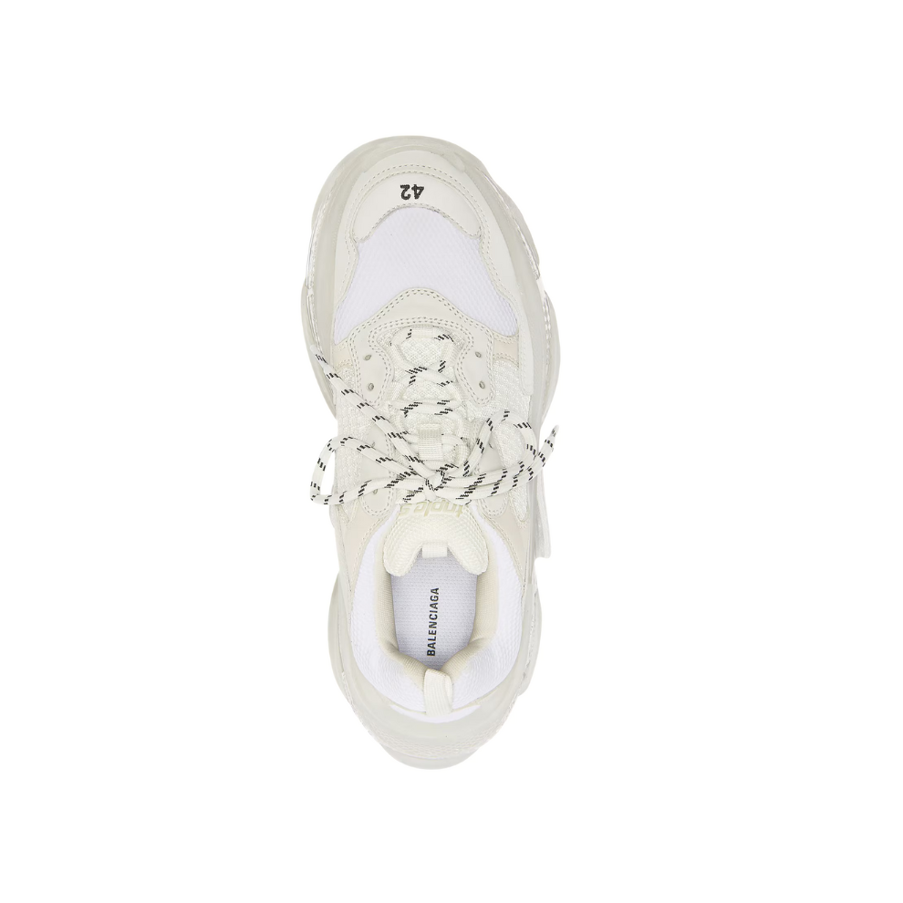 Balenciaga  Men's Triple S Clear Sole Sneaker in White