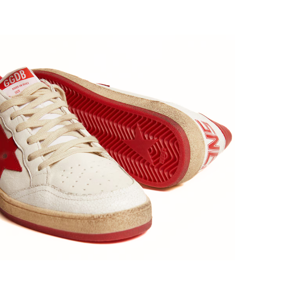 Golden Goose Men's Ball Star in white leather