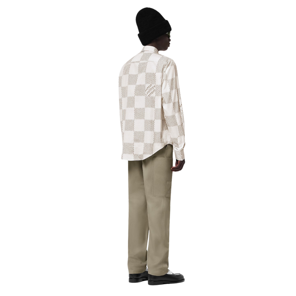 LOUIS VUITTON Damier Long-Sleeved Classic Cotton Shirt