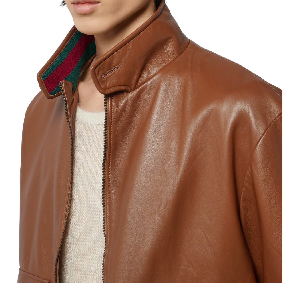 GUCCI LEATHER BOMBER JACKET