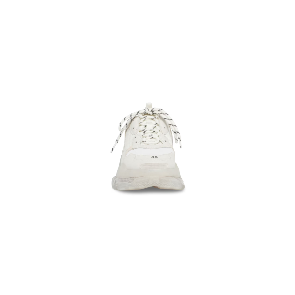 Balenciaga  Men's Triple S Clear Sole Sneaker in White