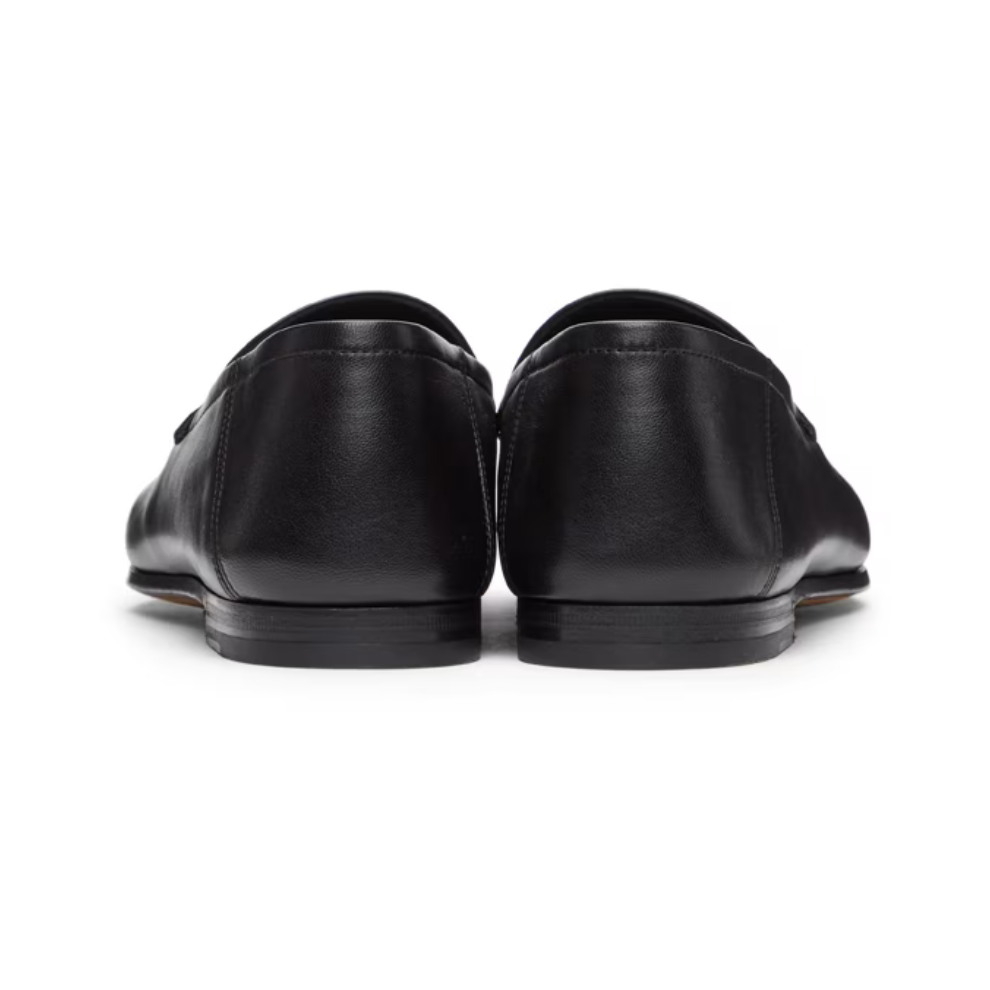 GUCCI Black Leather Horsebit Loafers