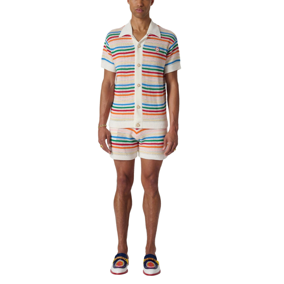 CASABLANCA Braid Striped Shirt In Rainbow Stripe