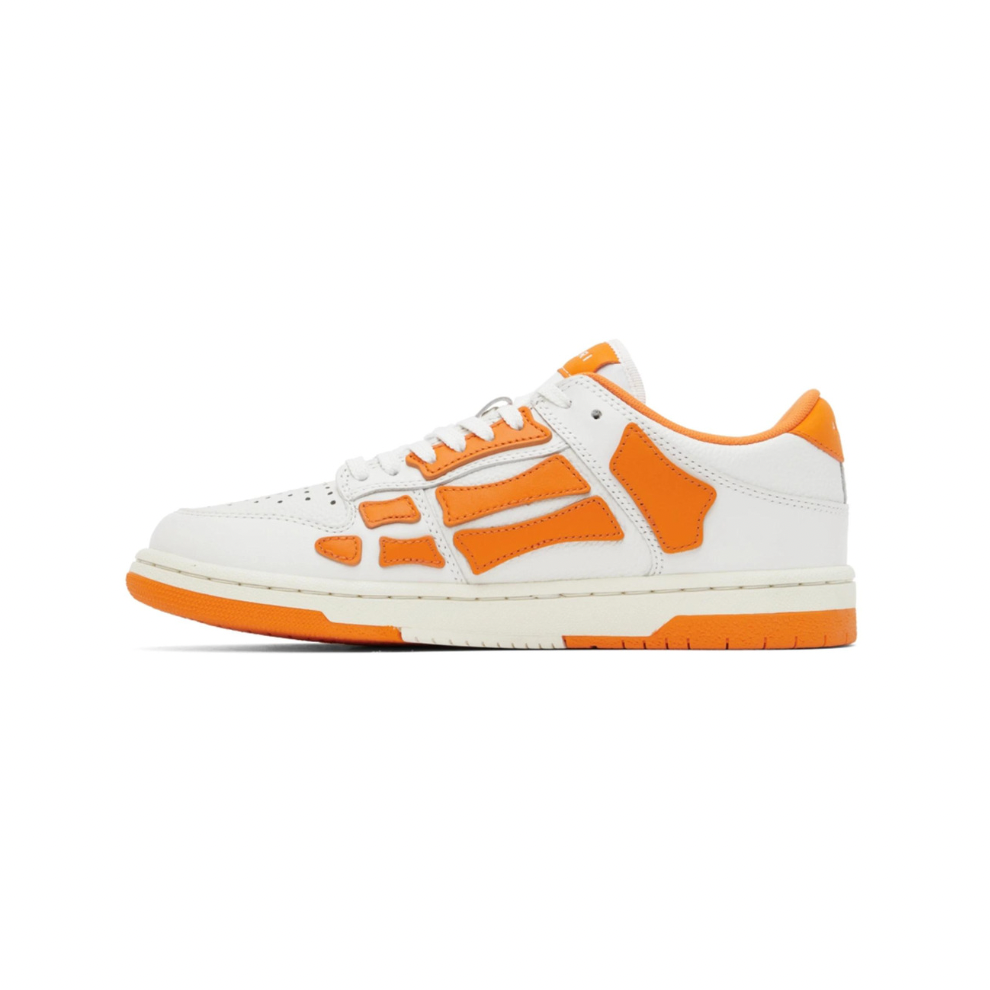 AMIRI White & Orange Skel Top Low Sneakers