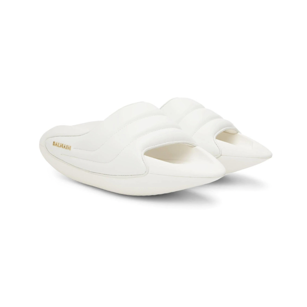 BALMAIN White Puffy B-IT Sandals